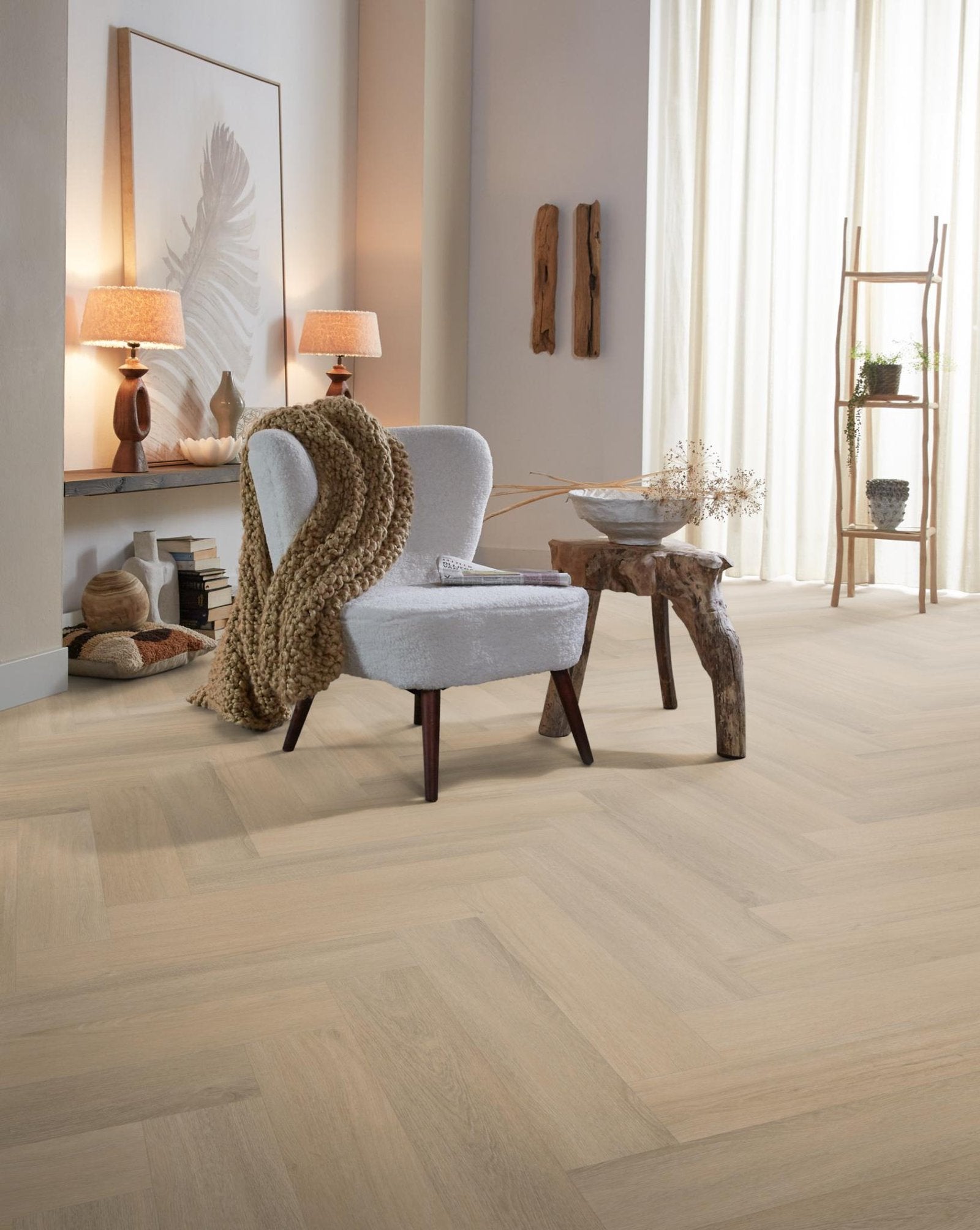 Spigato Viranto visgraat dryback warm beige sfeer