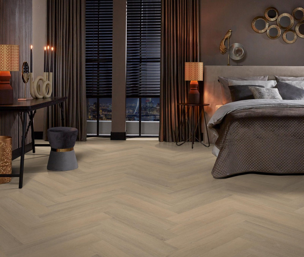 Spigato Viranto visgraat dryback warm beige sfeer