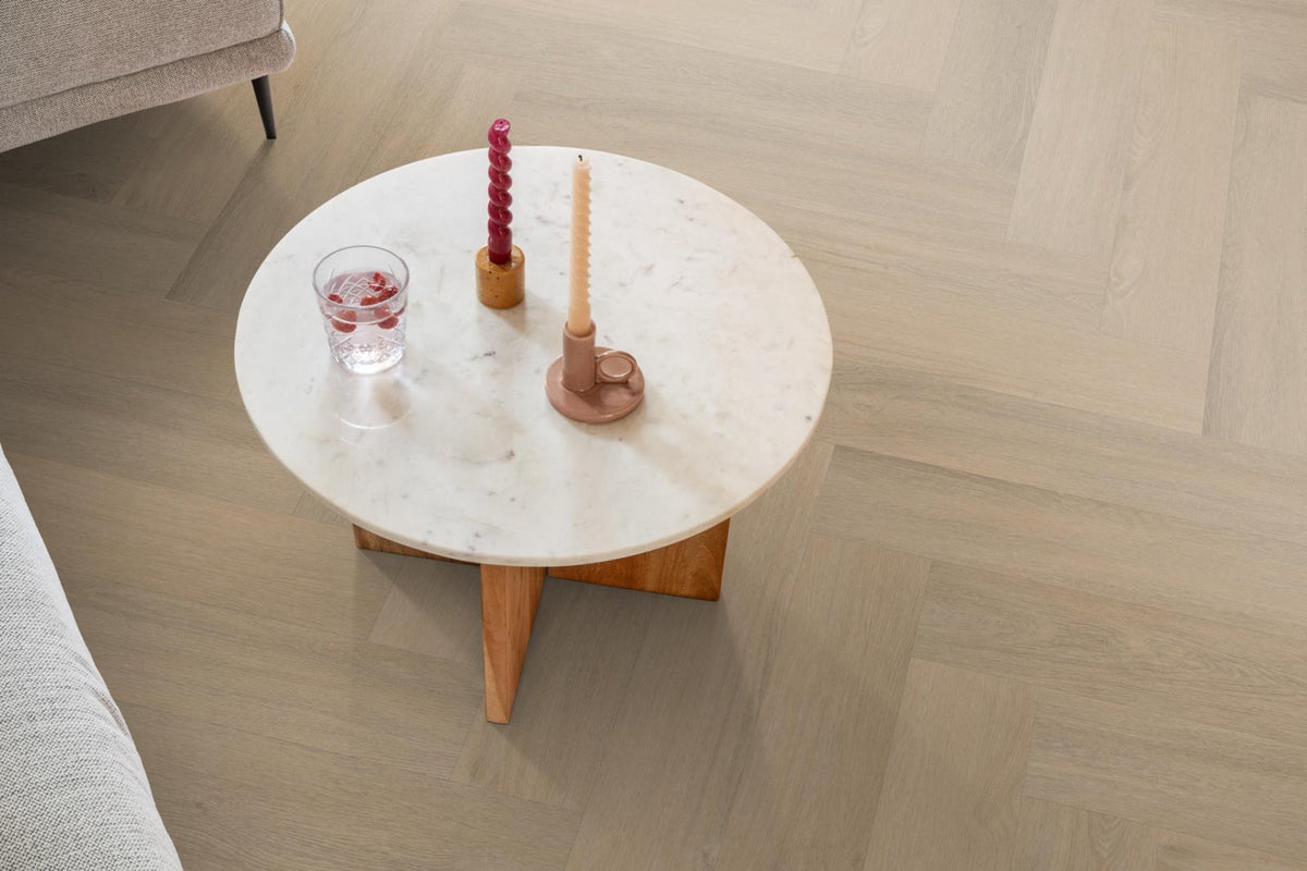 Spigato Viranto visgraat dryback warm beige sfeer