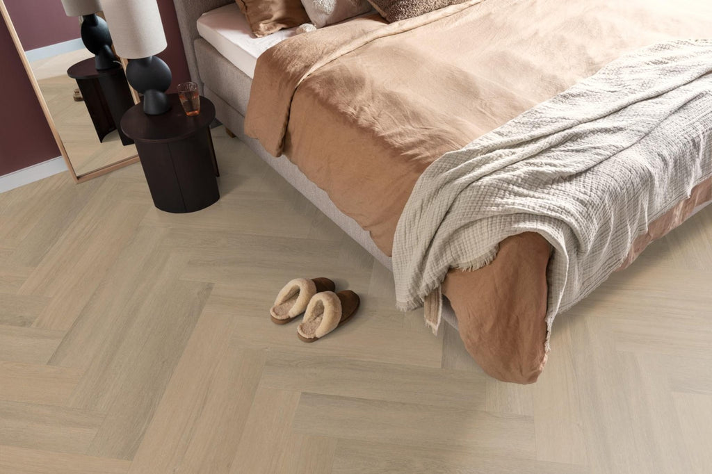 Spigato Viranto visgraat dryback warm beige sfeer