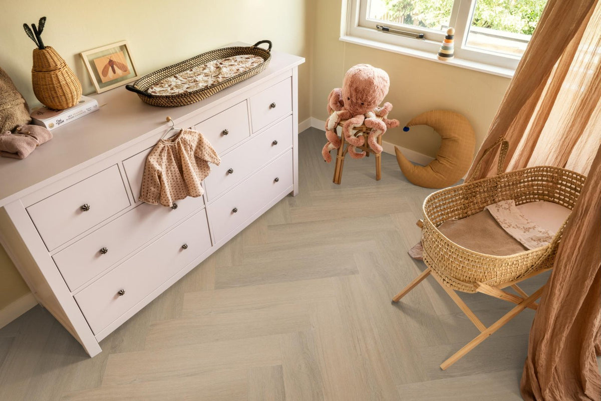 Spigato Viranto visgraat dryback warm beige sfeer