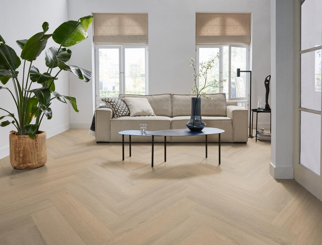 Spigato Viranto visgraat dryback warm beige sfeer