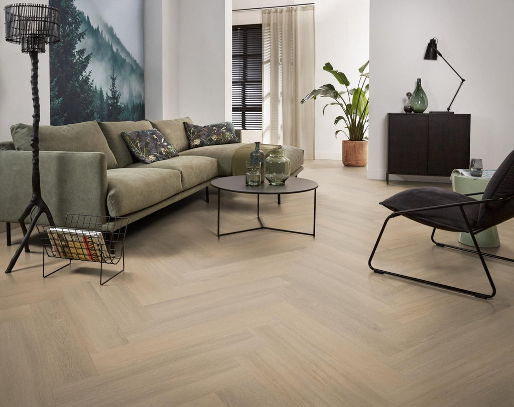 Spigato Viranto visgraat dryback warm beige sfeer