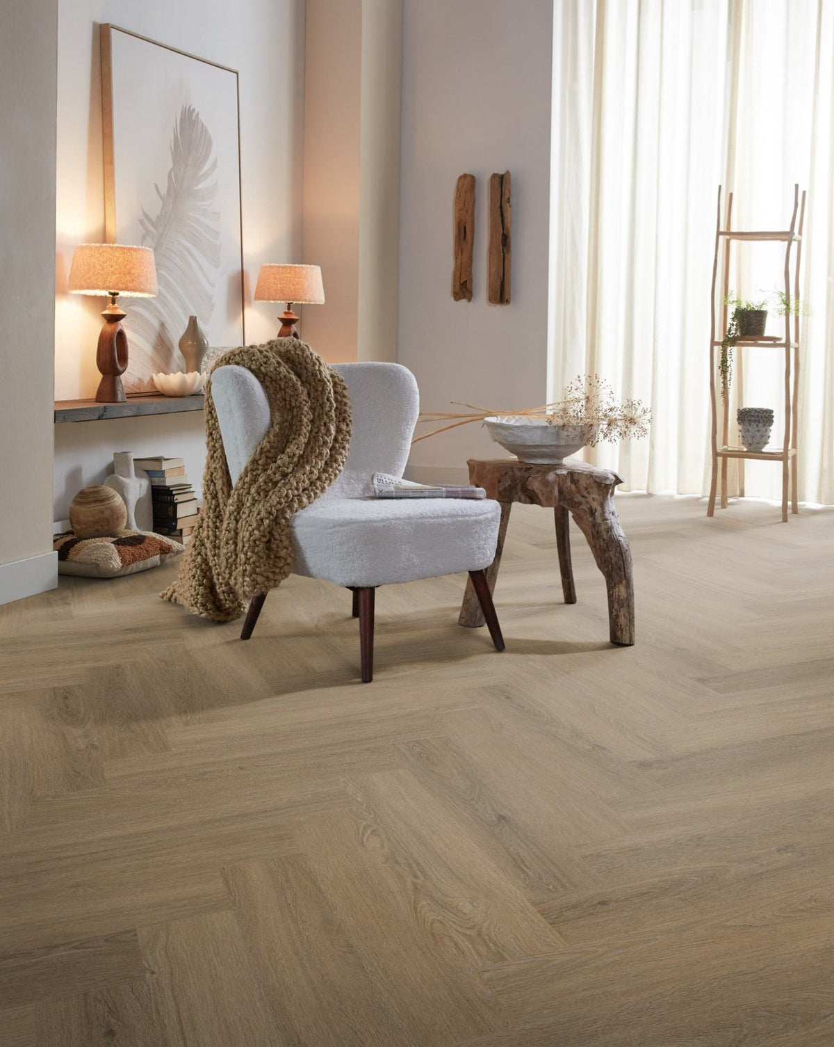 Spigato Viranto visgraat click SRC light brown sfeer