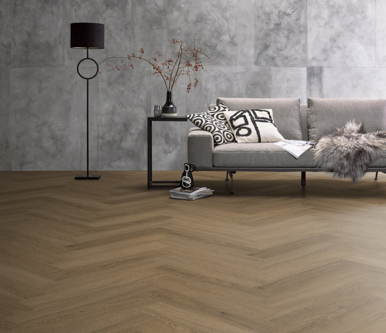 Spigato Viranto visgraat click SRC light brown sfeer