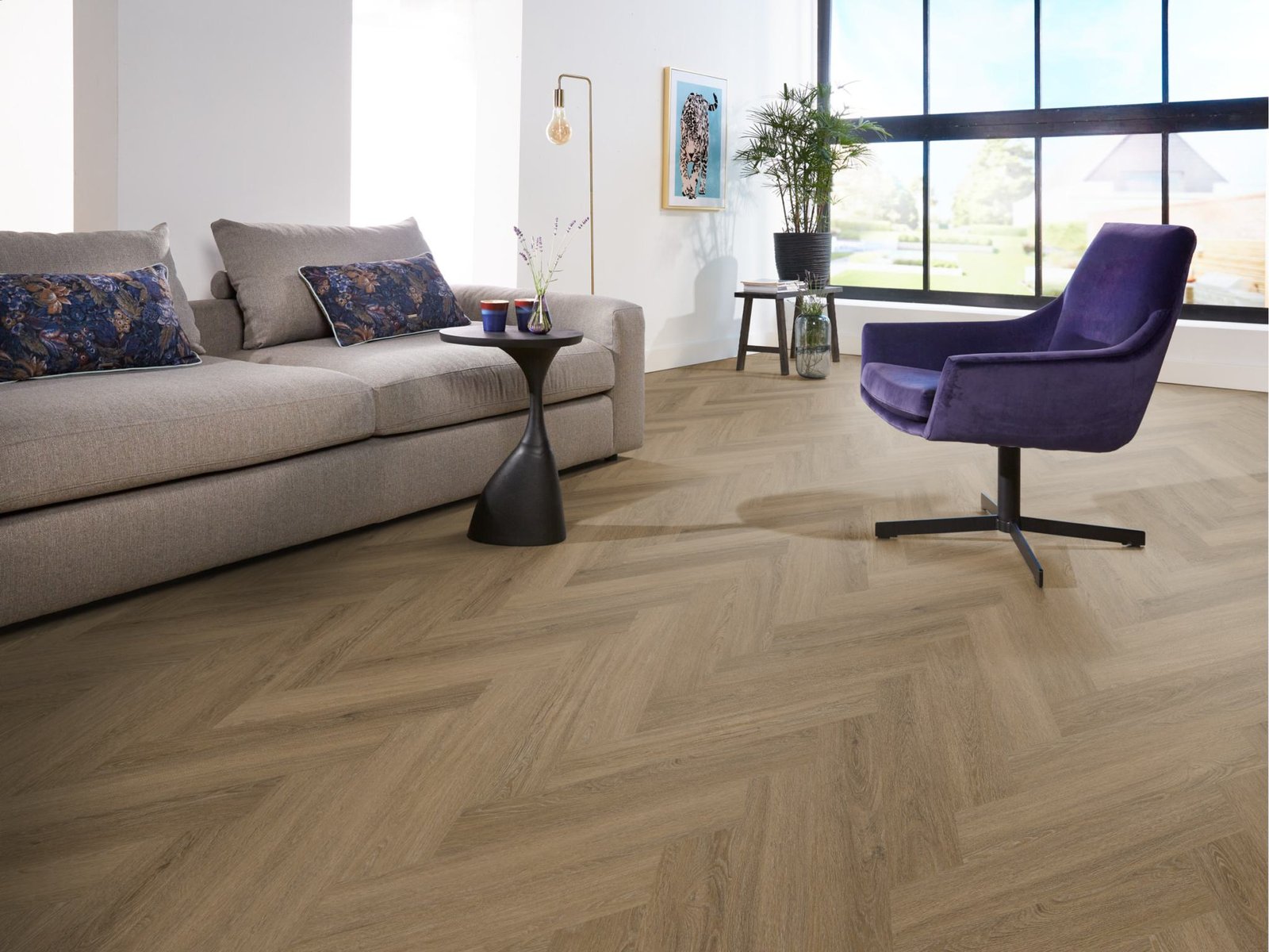 Spigato Viranto visgraat click SRC light brown sfeer