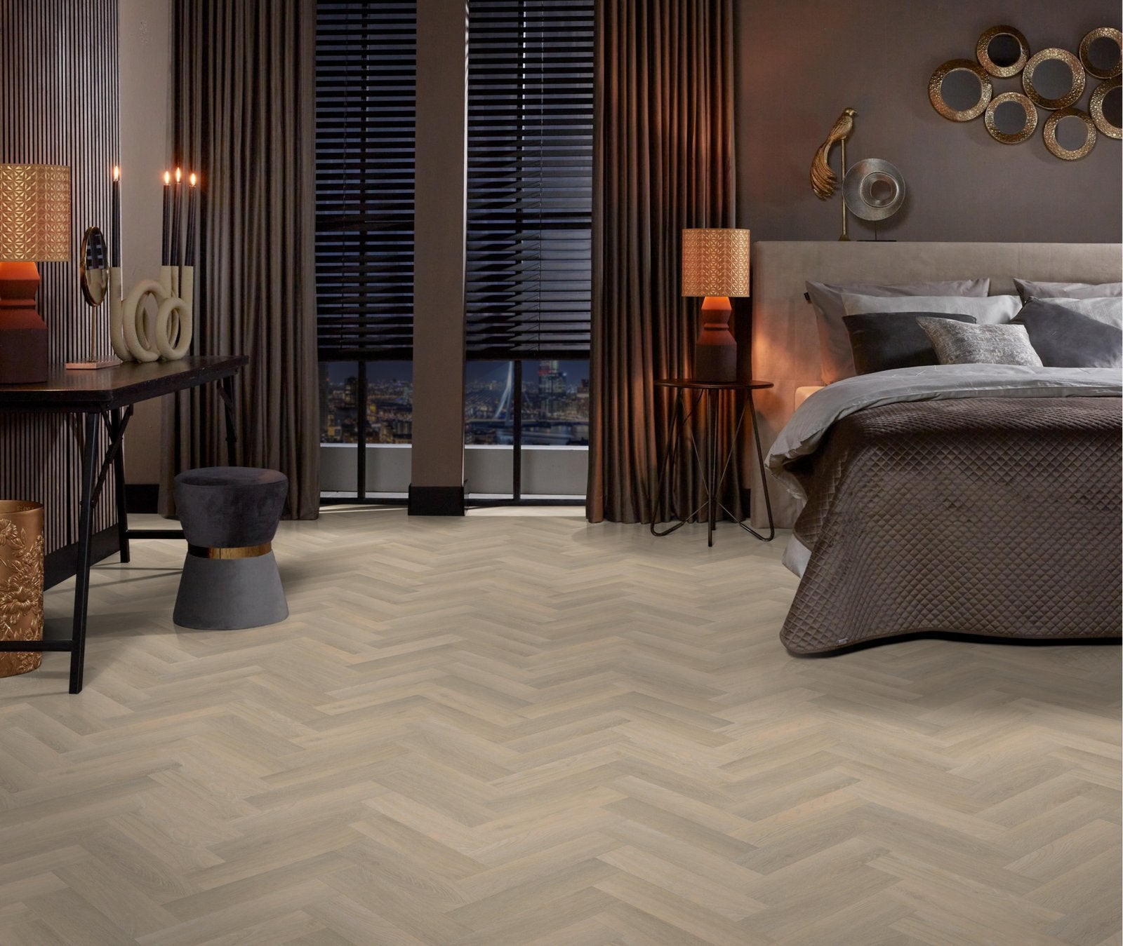 Spigato Avanto visgraat smal dryback beige sfeer