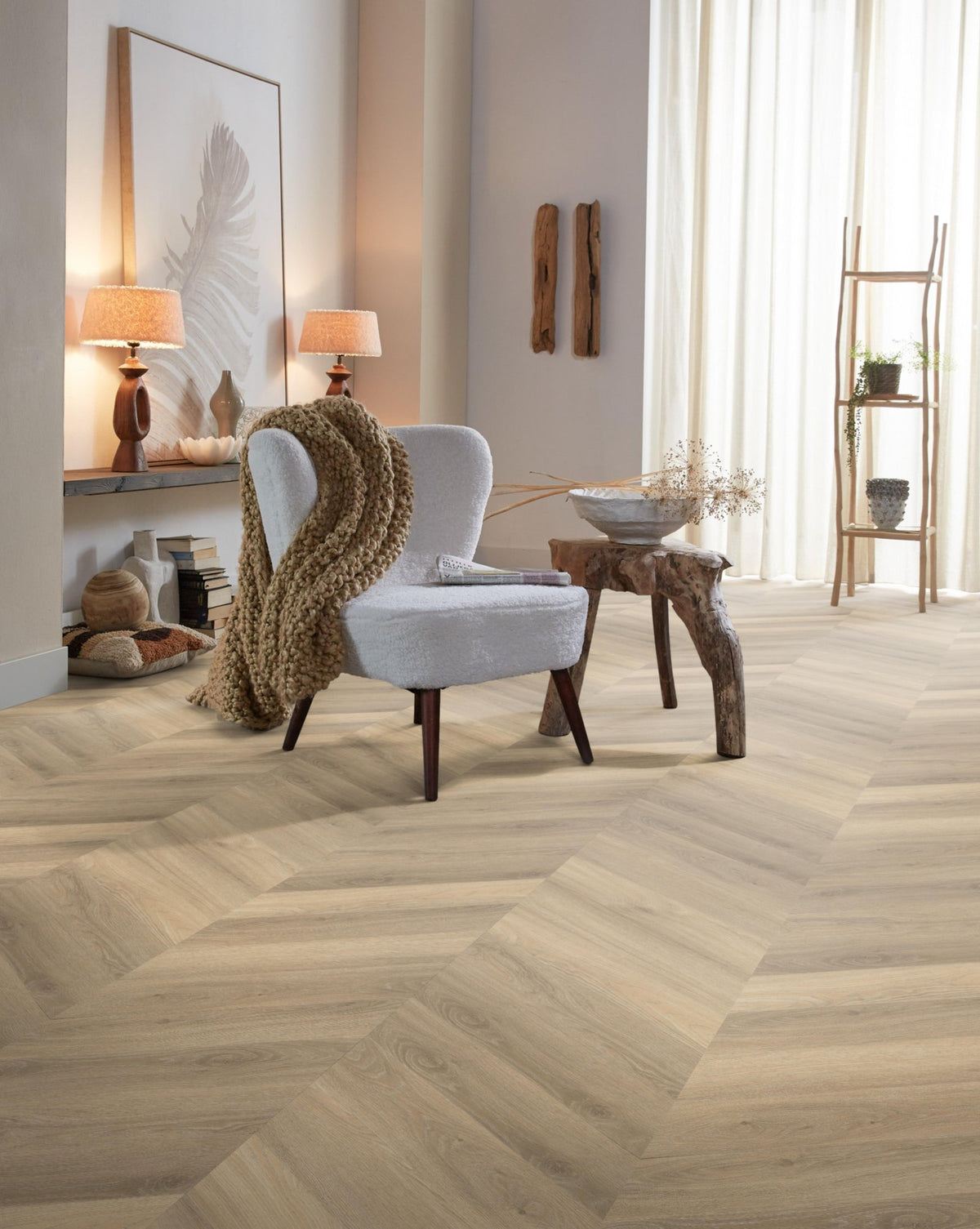 Spigato Avanto hongaarse punt dryback beige sfeer
