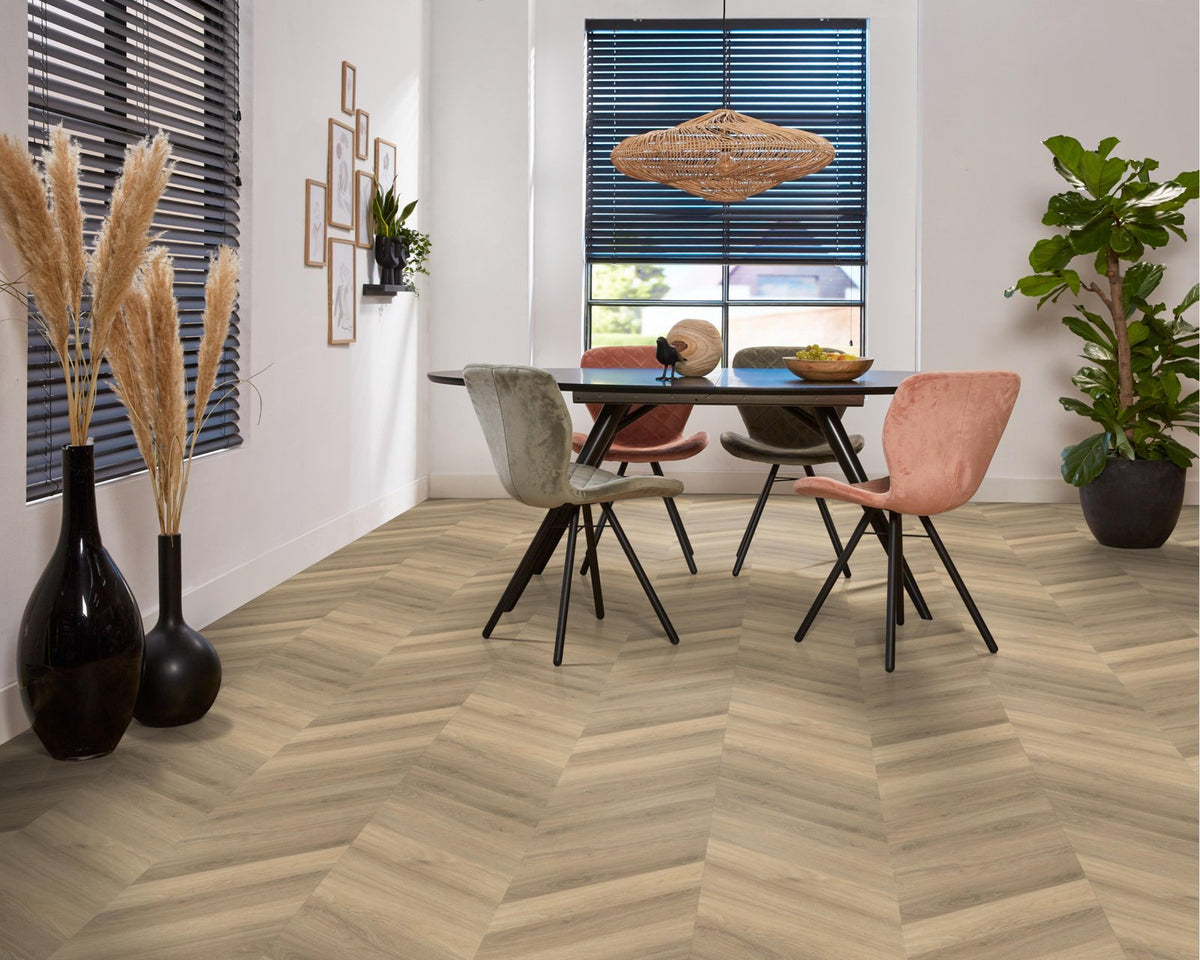 Spigato Avanto hongaarse punt dryback beige sfeer
