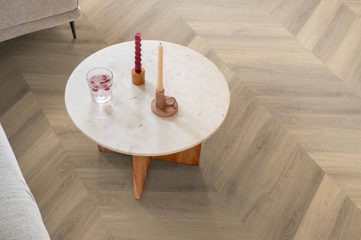 Spigato Avanto hongaarse punt dryback beige sfeer