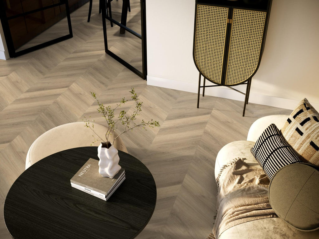 Spigato Avanto hongaarse punt dryback beige sfeer