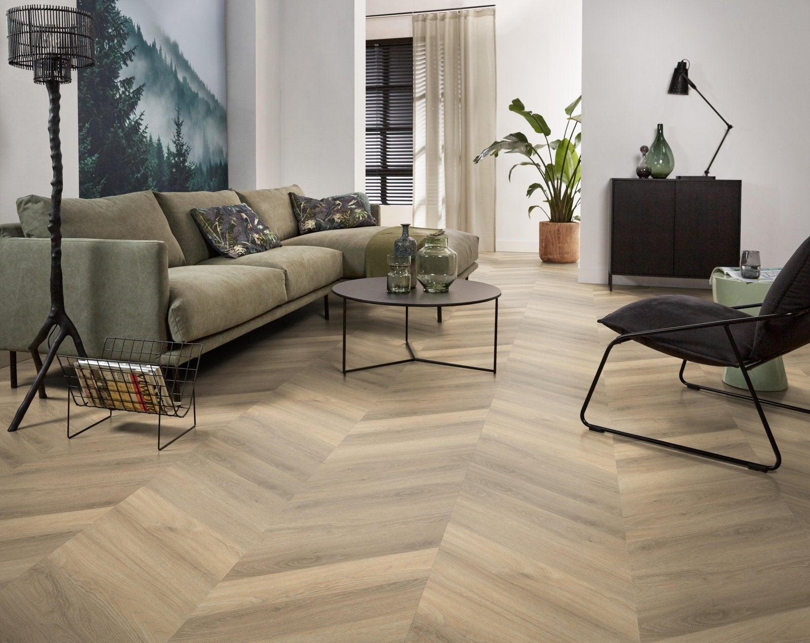 Spigato Avanto hongaarse punt dryback beige sfeer