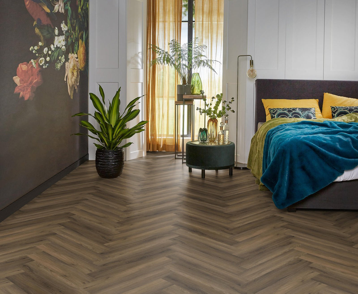 Spigato Avanto visgraat dryback warm brown sfeer