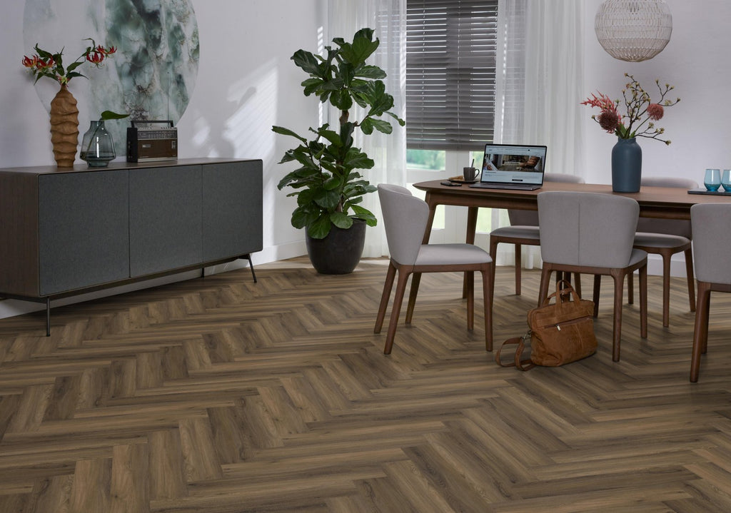 Spigato Avanto visgraat dryback warm brown sfeer