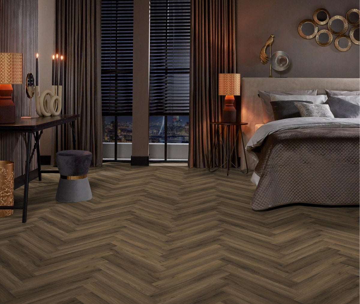 Spigato Avanto visgraat dryback warm brown sfeer