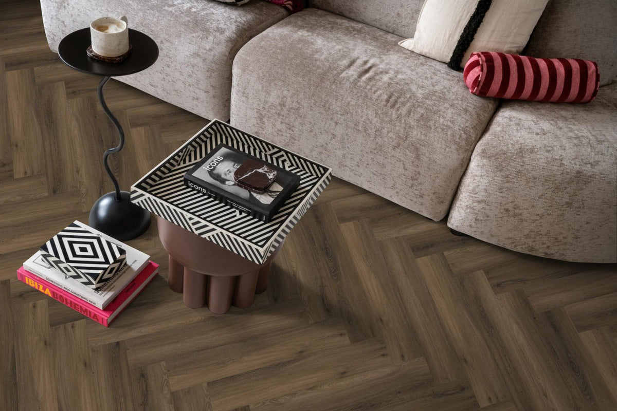Spigato Avanto visgraat dryback warm brown sfeer