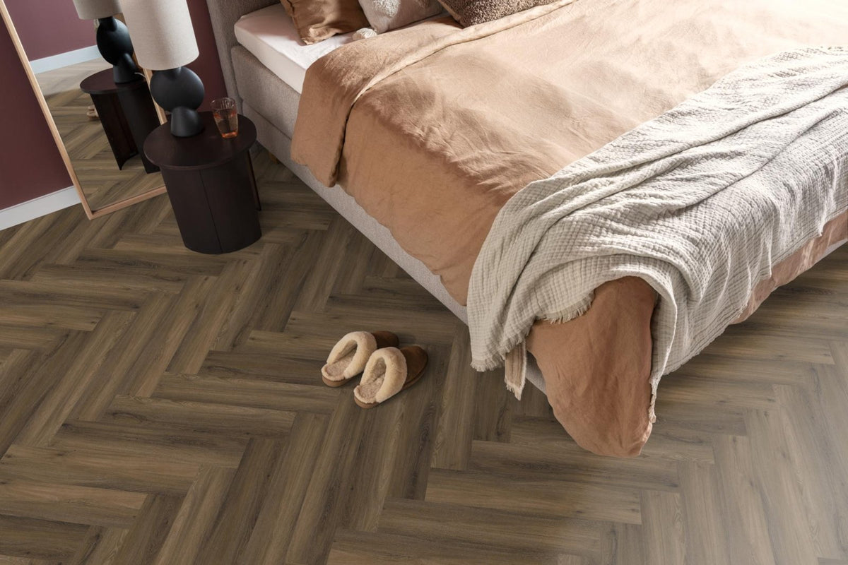 Spigato Avanto visgraat dryback warm brown sfeer