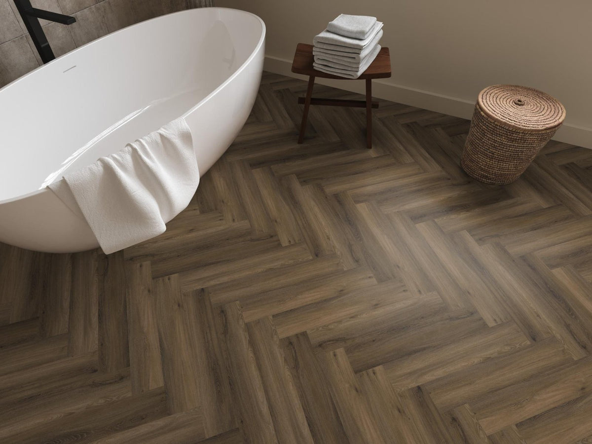 Spigato Avanto visgraat dryback warm brown sfeer