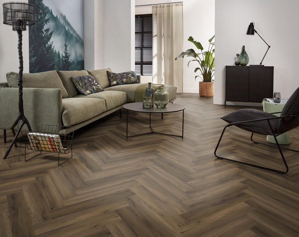 Spigato Avanto visgraat dryback warm brown sfeer