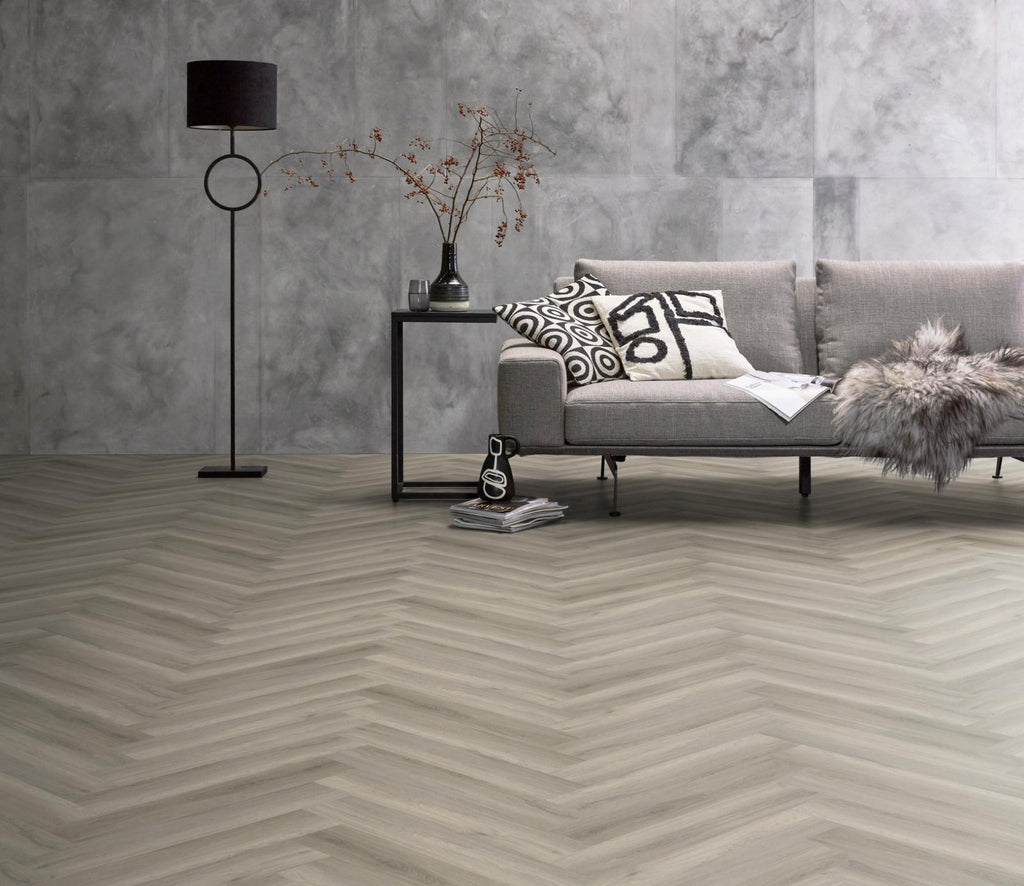 Spigato Avanto visgraat dryback grey sfeer