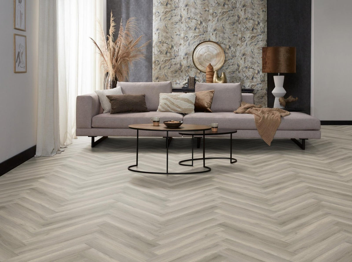 Spigato Avanto visgraat dryback grey sfeer