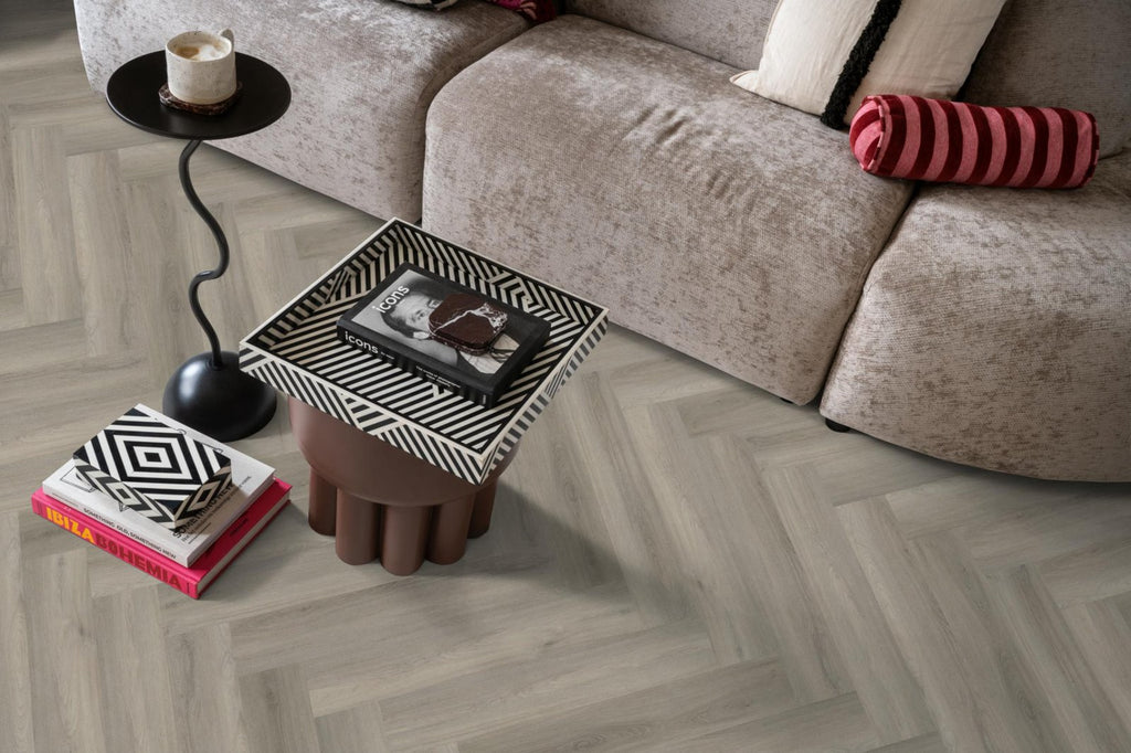 Spigato Avanto visgraat dryback grey sfeer