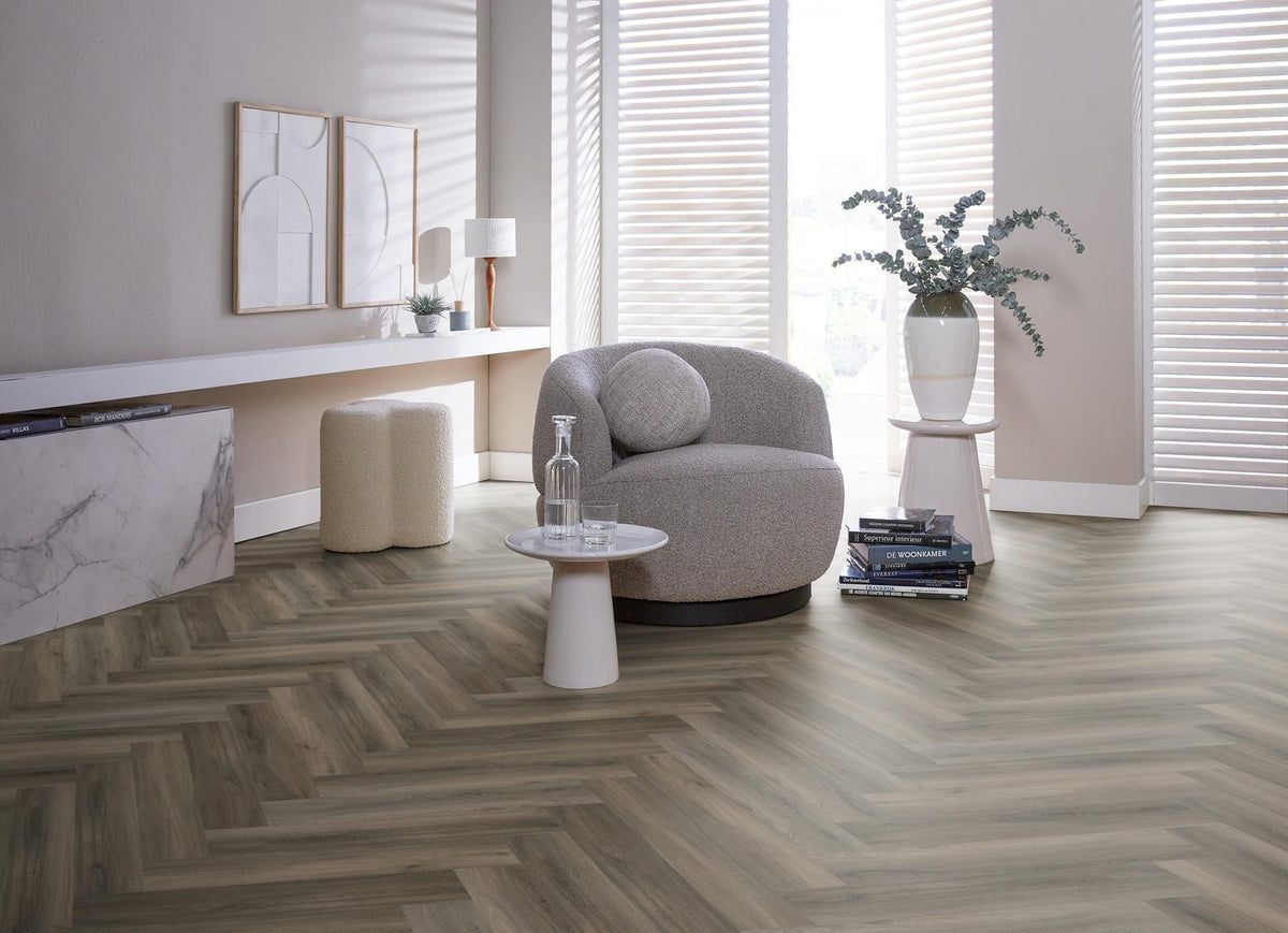 Spigato Avanto visgraat dryback dark grey sfeer