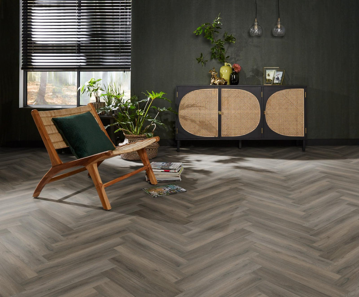 Spigato Avanto visgraat dryback dark grey sfeer