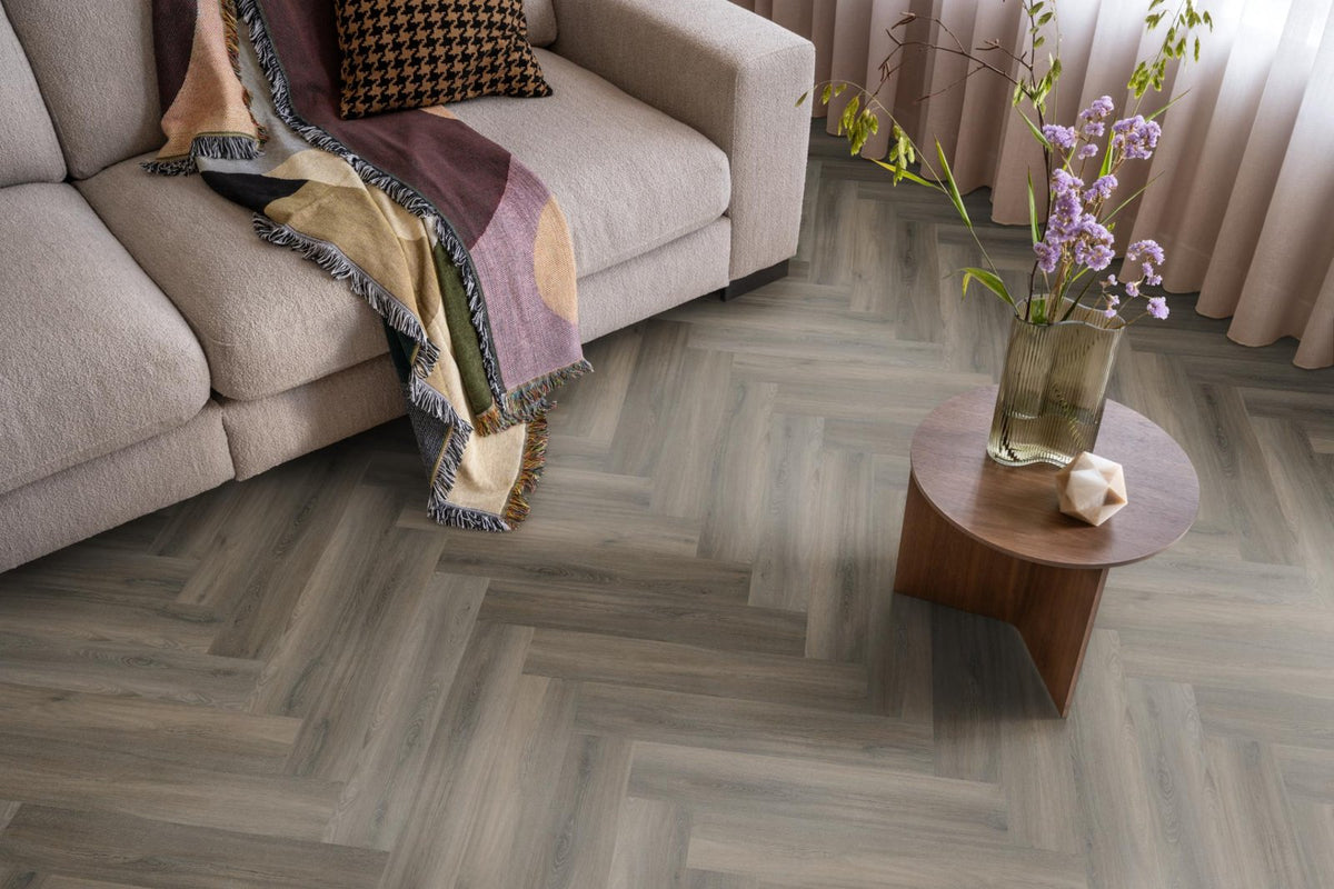 Spigato Avanto visgraat dryback dark grey sfeer