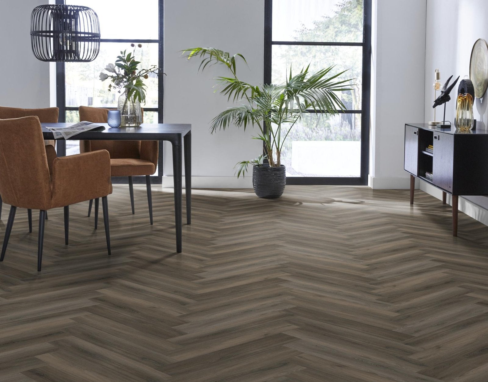 Spigato Avanto visgraat dryback dark grey sfeer