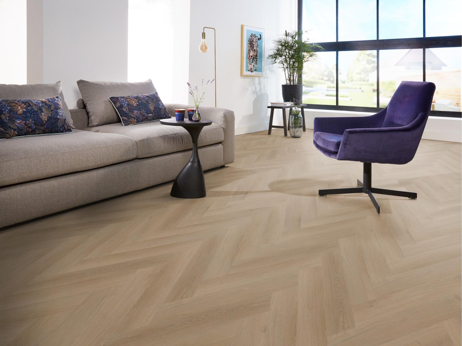 Spigato Navaro visgraat dryback natural oak sfeer