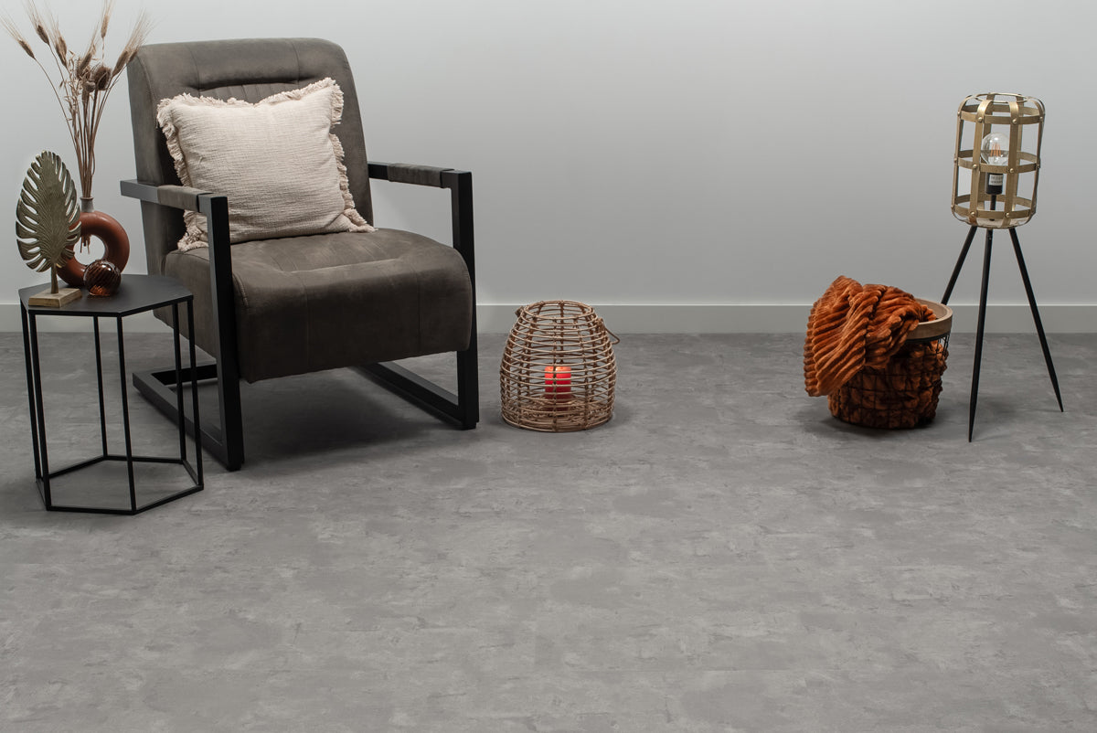 Floer Tegel Click PVC - Betonlook Grijs