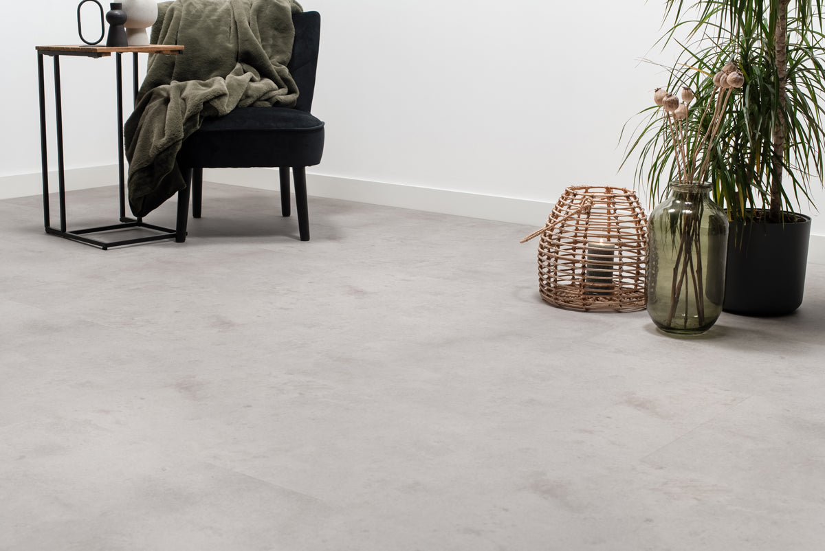 Floer Tegel Click PVC - Betonlook Lichtgrijs