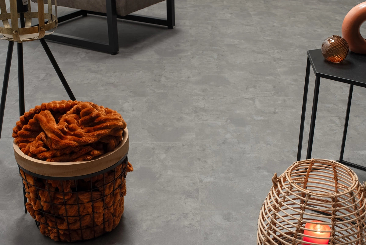Floer Tegel PVC - Betonlook Grijs