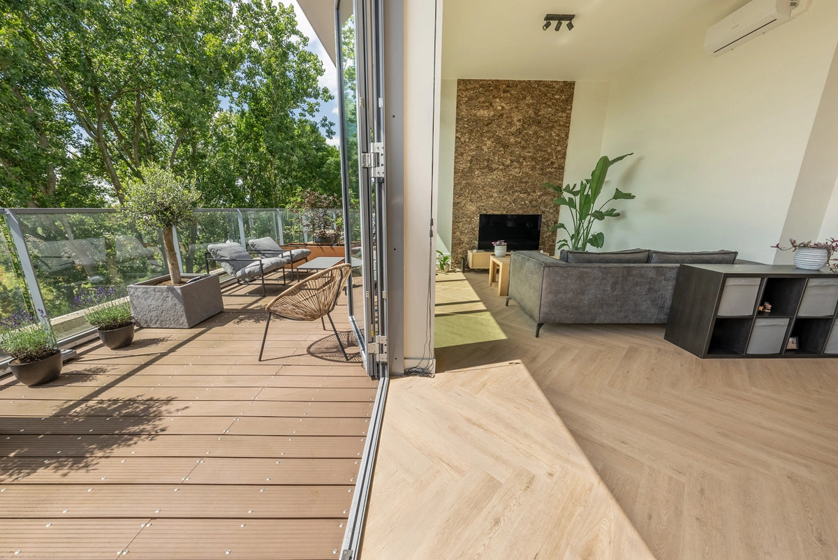 Floer Walvisgraat PVC - Gaia Grijsbeige