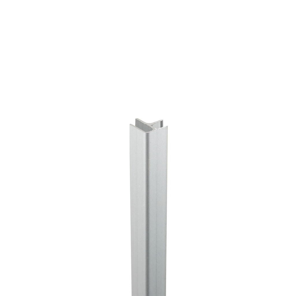 Binnen- en buitenhoekprofiel zilver pvc wand