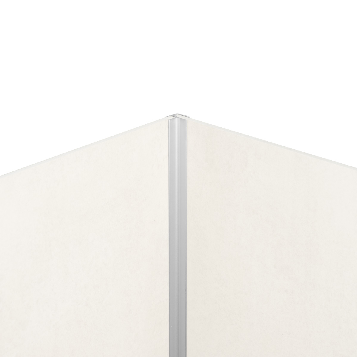 Binnen- en buitenhoekprofiel zilver pvc wand