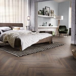 Visgraat laminaat Donker Eiken